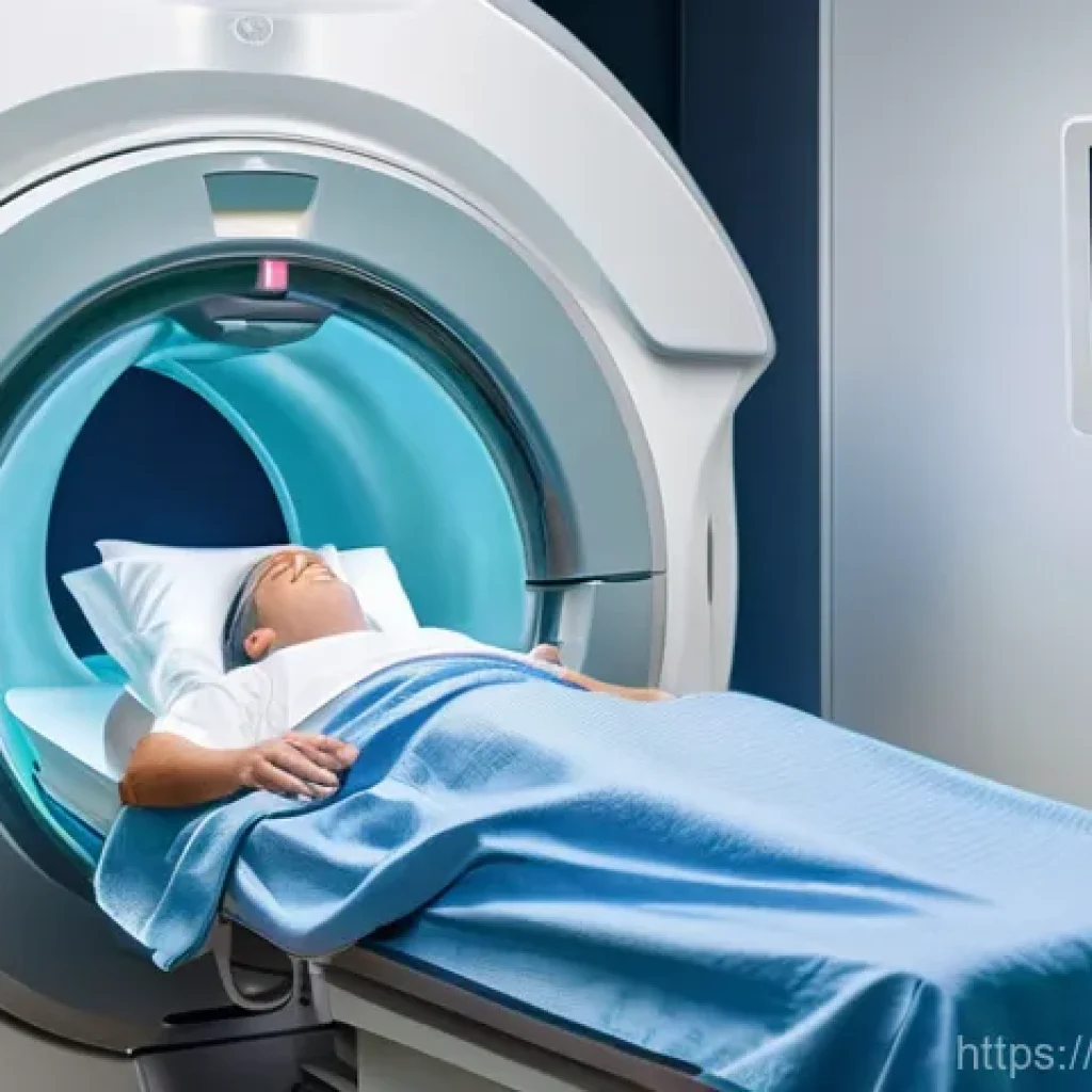 MRI 검사 장단점 비교 - **Prompt:** A detailed, ultra-realistic image of a patient undergoing an MRI scan. The patient, a yo...