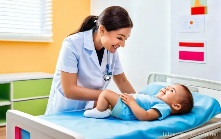 소아 방사선 검사 기준 - **Prompt 1: Child undergoing MRI with parental support**
    A young child, approximately 6-8 years ...