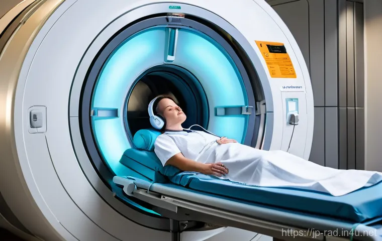 MRI 촬영 전 주의사항 - **Prompt:** Inside a clean and professional Japanese doctor's consultation room, a female patient in...